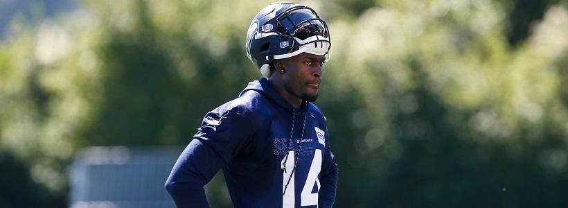 <p>Jun 11, 2019; Renton, WA, USA; Seattle Seahawks wide receiver D.K. Metcalf (14) returns to the locker room following minicamp practice at the Virginia Mason Athletic Center.</p>