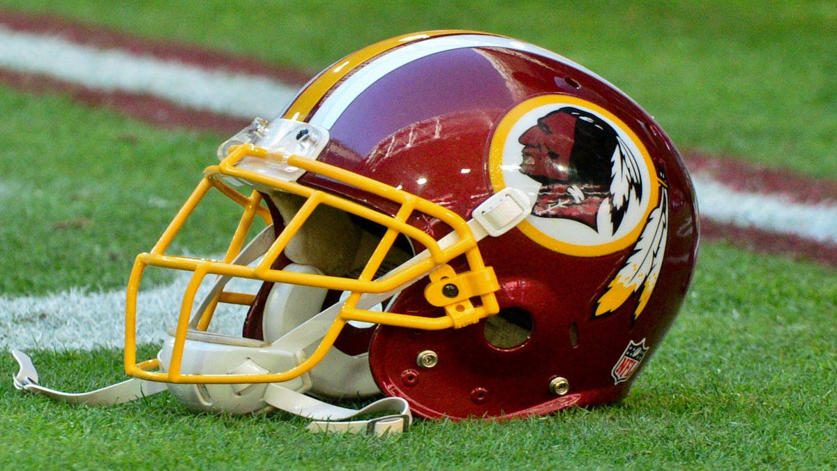 <p>Dec 4, 2016; Glendale, AZ, USA; General view of a Washington Redskins helmet and logo prior to the game against the Arizona Cardinals at University of Phoenix Stadium.</p>