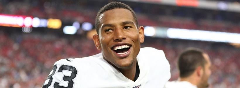 <p>Aug 15, 2019; Glendale, AZ, USA; Oakland Raiders tight end Darren Waller (83) during a preseason game against the Arizona Cardinals at State Farm Stadium.</p>