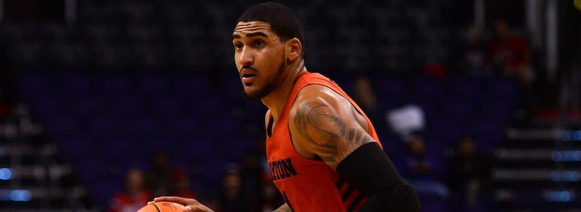 <p>Dec 8, 2019; Phoenix, AZ, USA; Dayton Flyers forward Obi Toppin (1) dribbles the ball against the St. Mary's Gaels during the first half at Talking Stick Resort Arena.</p>