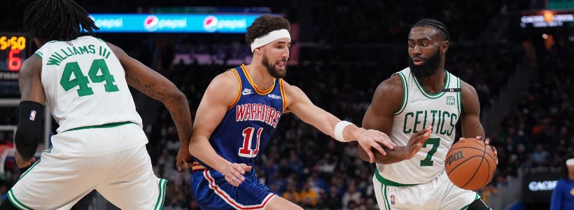 klay-thompson-warriors-jaylen-brown-celtics-usatsi
