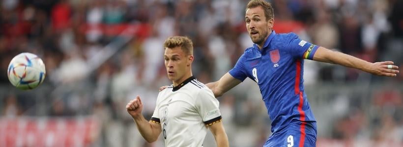 <p>Joshua Kimmich, Germany and Harry Kane, England</p>