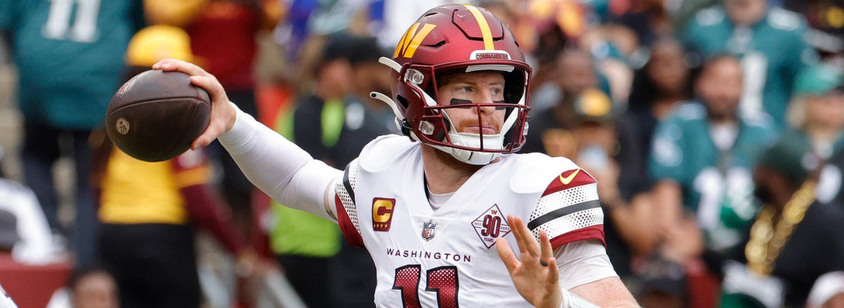 <p>Carson Wentz, Washington Commanders</p>