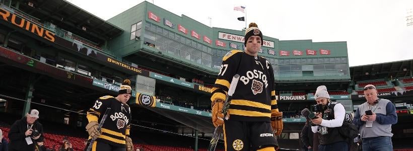 Pittsburgh Penguins vs. Boston Bruins 2023 Winter Classic Framed 20'' x 24'' 3-Photograph Collage with Game-Used Ice - Limited Edition of 500