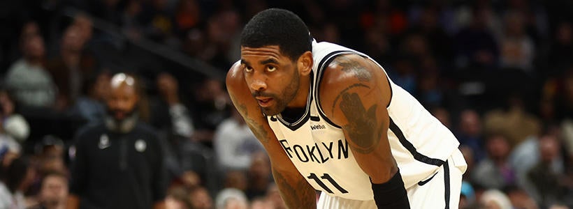 <p>Jan 19, 2023; Phoenix, Arizona, USA; Brooklyn Nets guard Kyrie Irving (11) reacts against the Phoenix Suns in the second half at Footprint Center.</p>