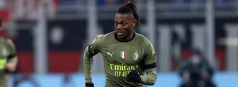 <p>STADIO GIUSEPPE MEAZZA, MILANO, ITALY - 2023/02/10: Rafael Leao of Ac Milan  in action during the Serie A football match between Ac Milan and Torino Fc. Ac Milan wins 1-0 over Torino Fc. (Photo by Marco Canoniero/LightRocket via Getty Images)</p>