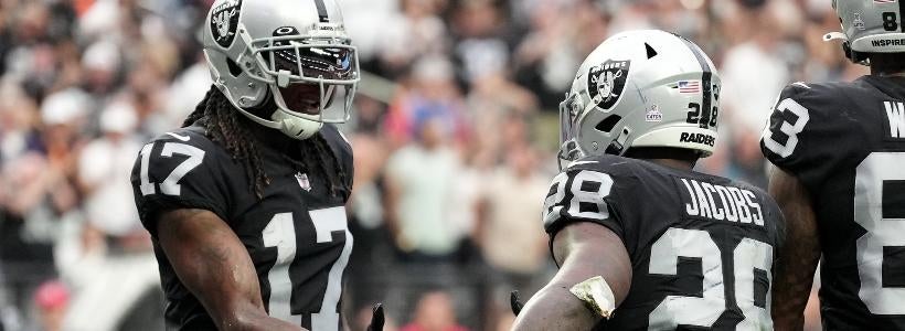 <p>Davante Adams, Josh Jacobs, Las Vegas Raiders</p>