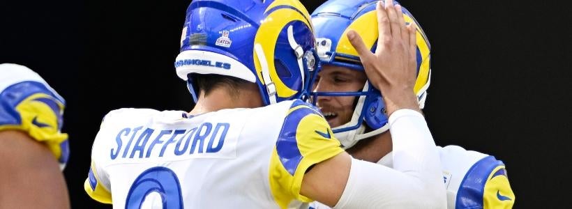 <p>Matthew Stafford and Cooper Kupp, Los Angeles Rams</p>