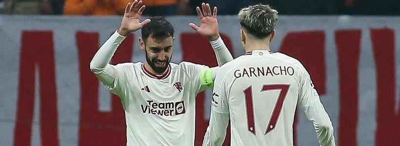 <p>Bruno Fernandes and Alejandro Garnacho, Manchester United</p>
