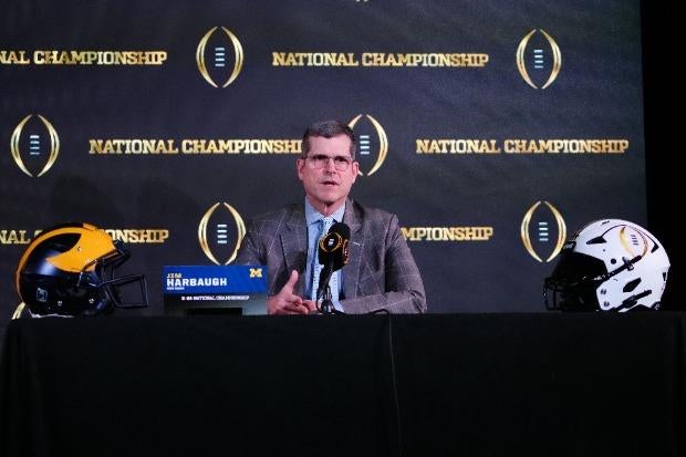 Jim Harbaugh 2024 coaching future odds: Will Michigan coach leave alma mater for NFL, potentially Chargers, if Wolverines beat Washington for national championship?