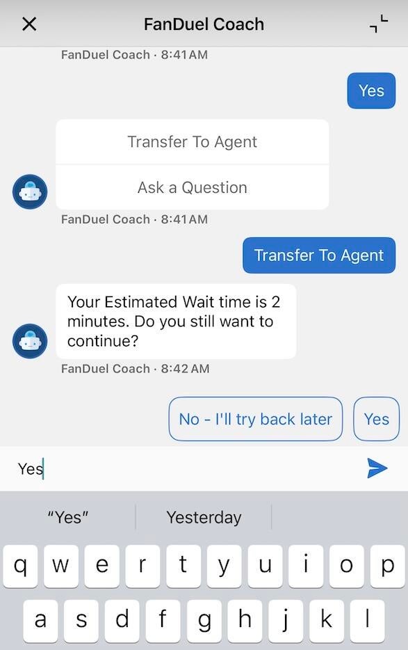 Fanduel Casino support chat