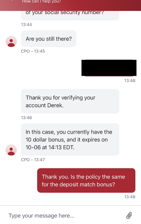 Caesars Palace online casino chat support