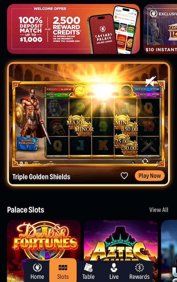 Caesars Palace online casino games