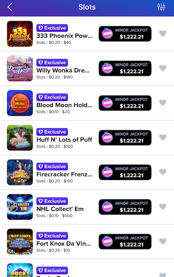 slots library FanDuel Casino