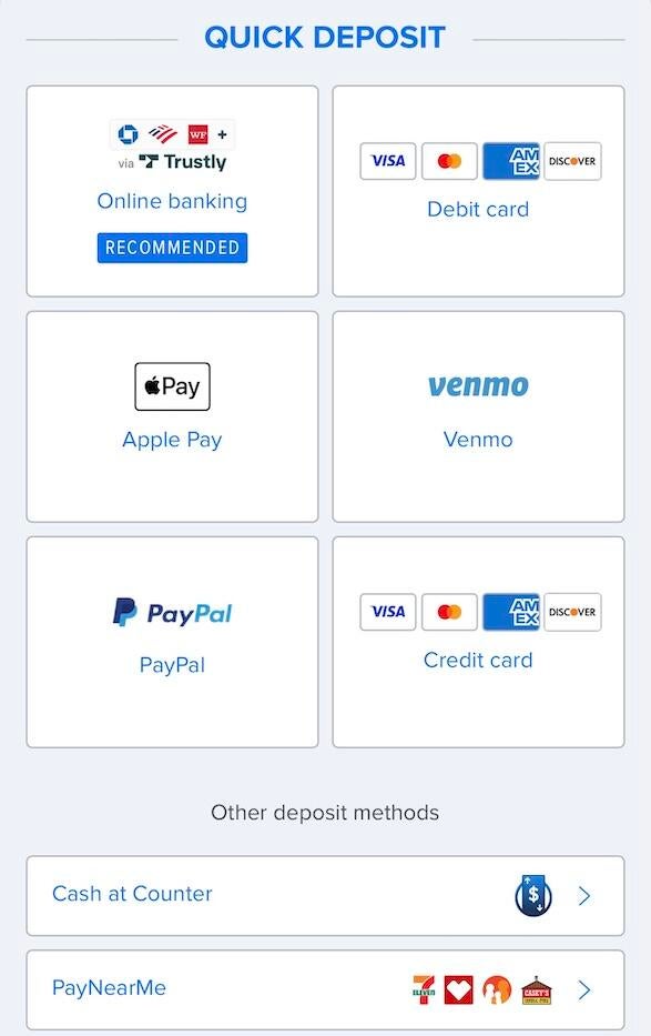 deposits at Fanduel Casino