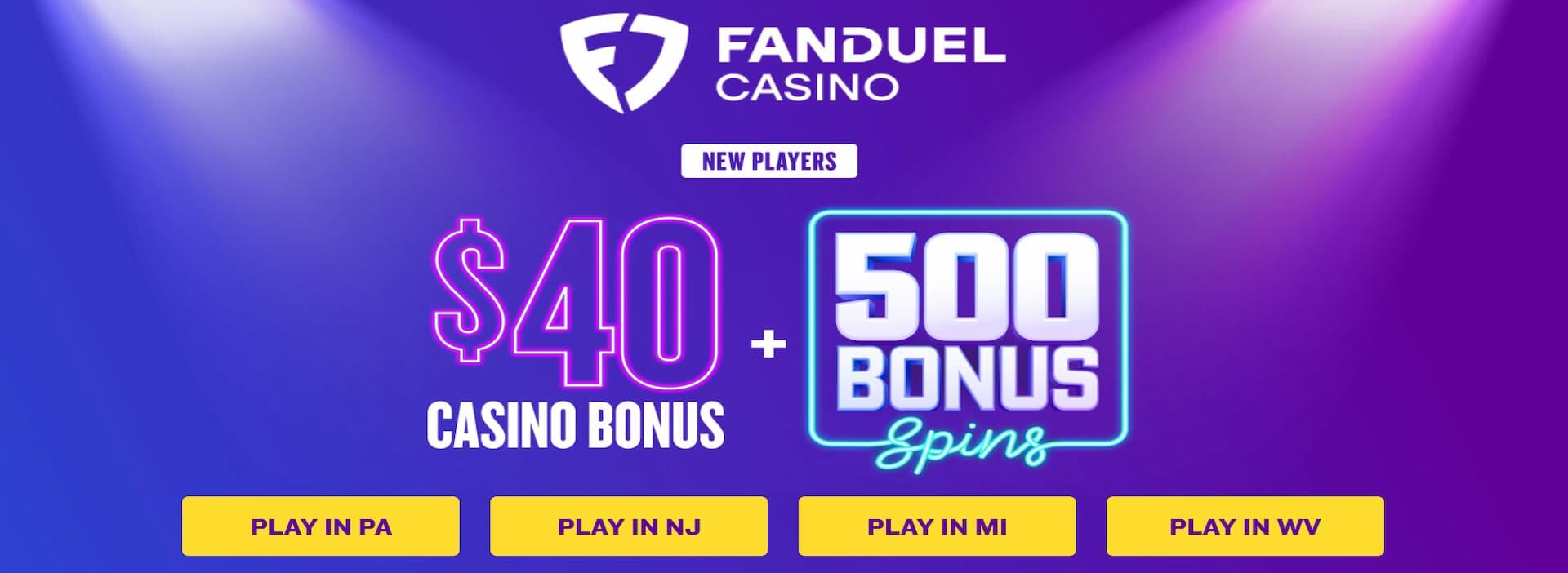 New FanDuel Casino Bonus: Get 500 bonus spins + $40 casino credits this weekend