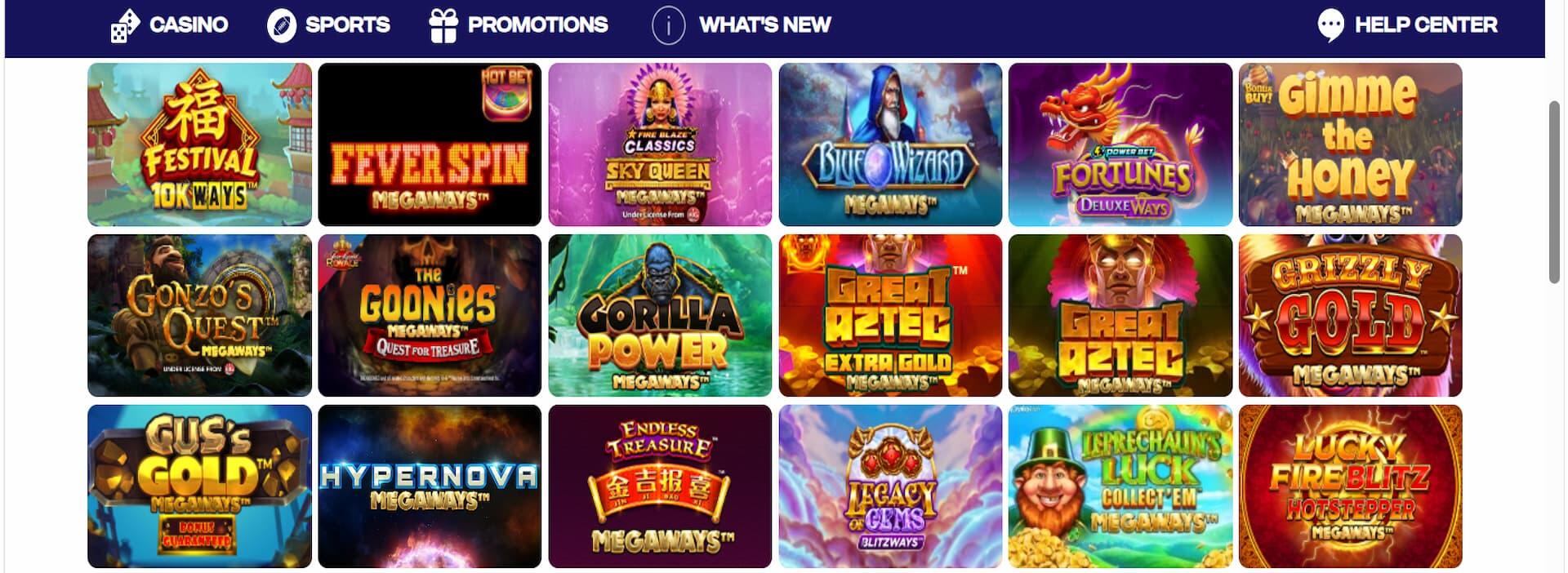 Biggest Megaways slots payouts at Play Gun Lake Casino pay 50,000x