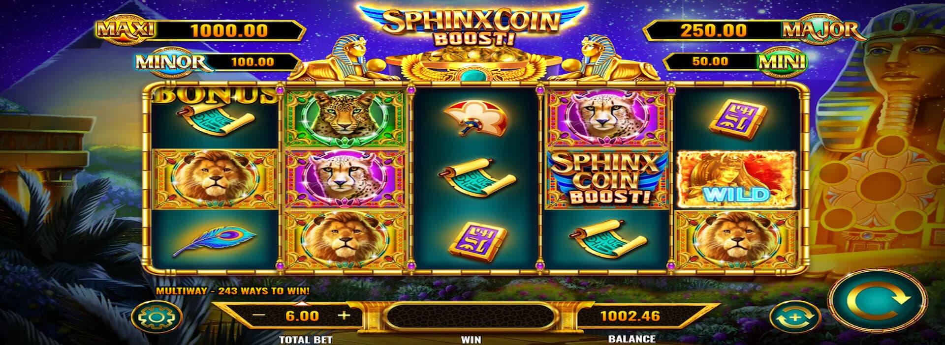New Play Gun Lake Casino slots: Play Sphinx Coin Boost with promo code SLINECAS